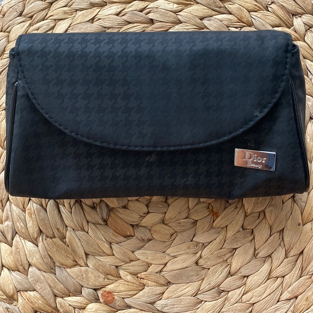 Black door cosmetic bag.